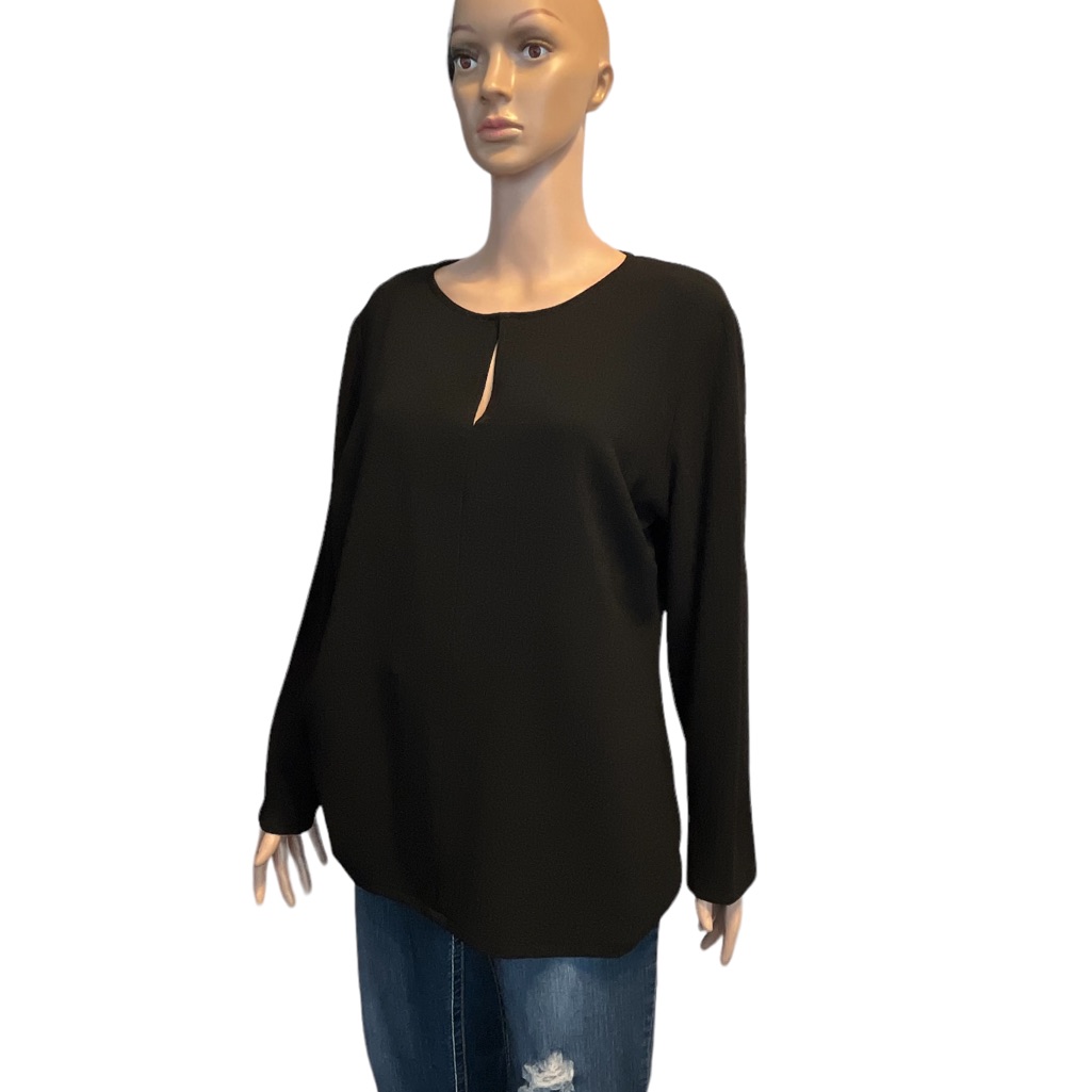 Vintage Outfit Jpr Collarless Keyhole Tunic, Black | L